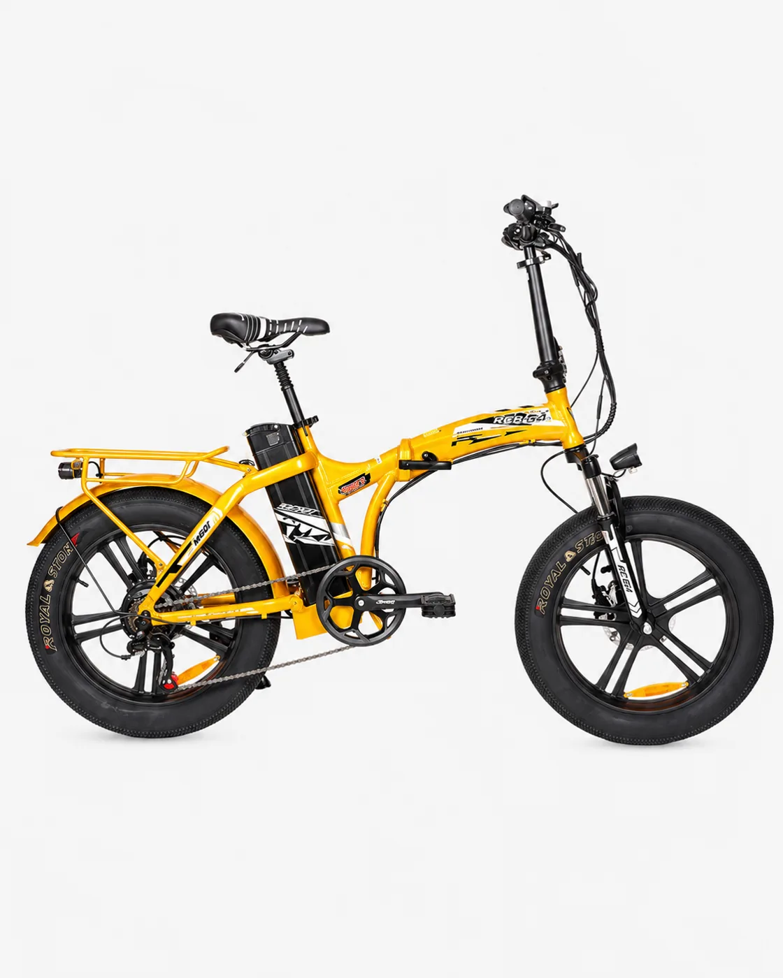 E-bike gialla pieghevole